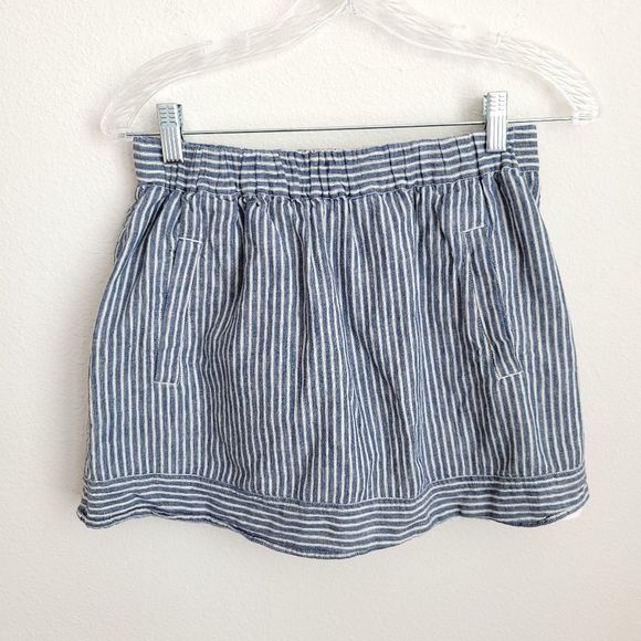 J. Crew Factory Striped Linen Blend Skirt XSmall - Picture 1 of 3